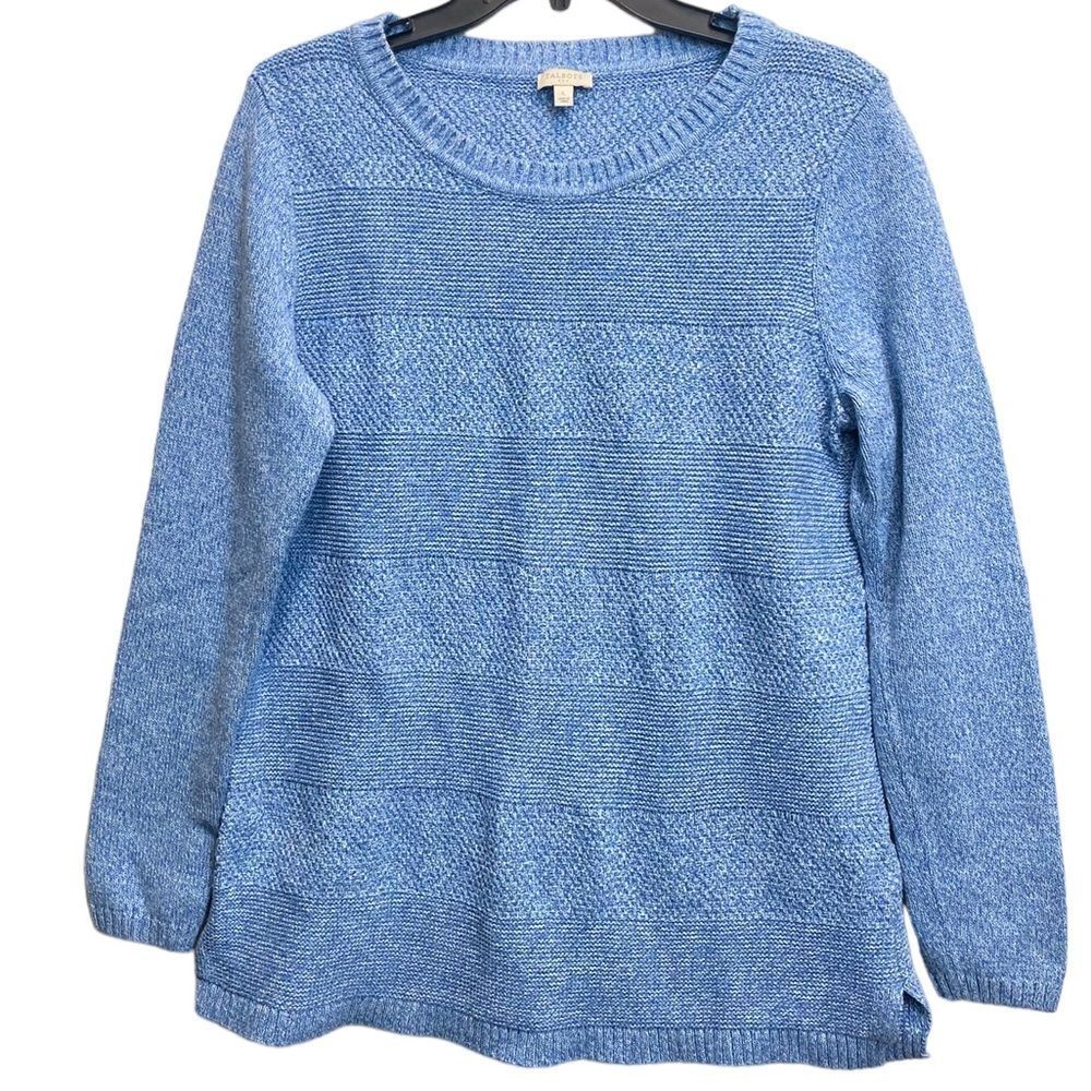 Talbots Large Blue‎ 100% Cotton Cable Knit Sweater Pullover